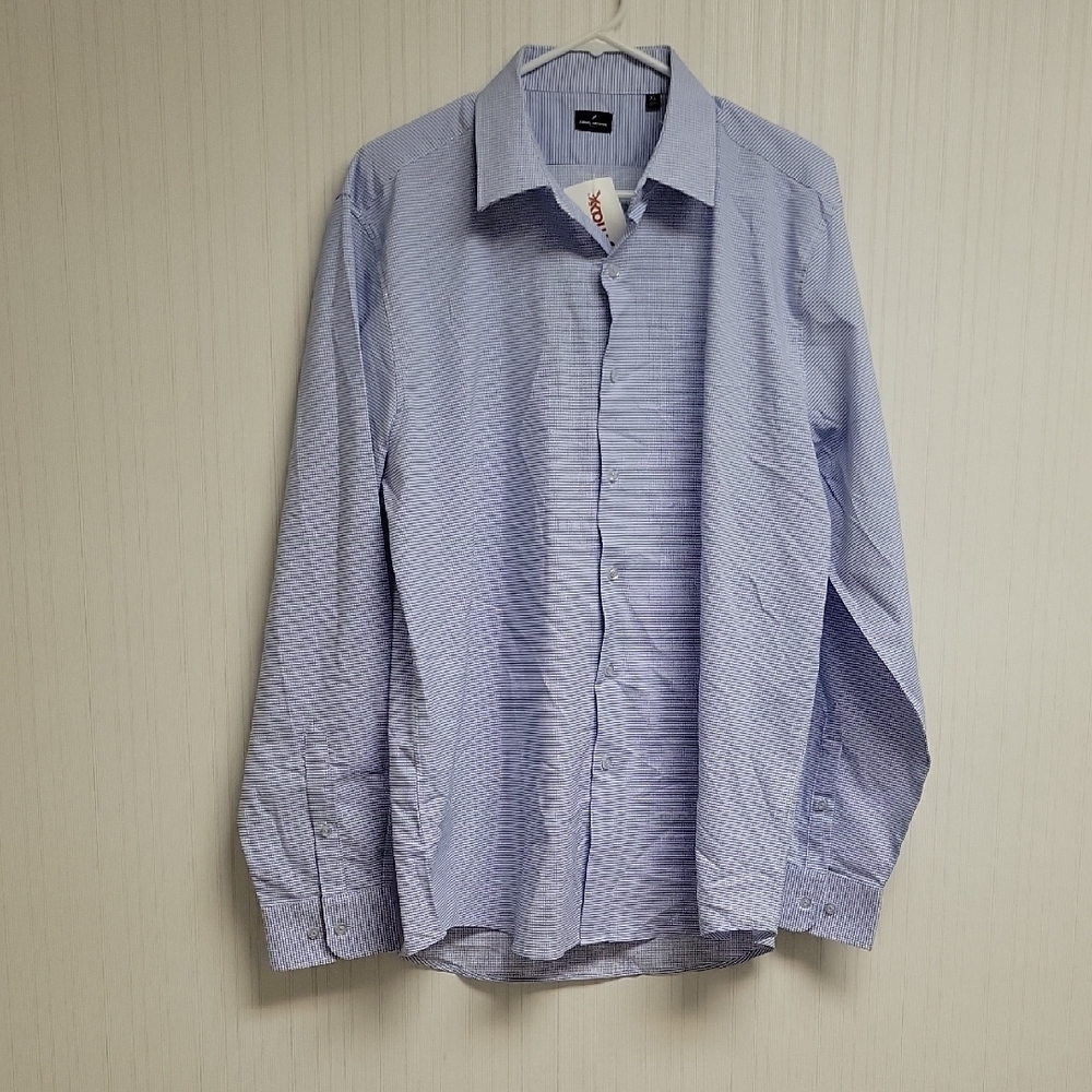 Daniel Hechter Paris Long Sleeve Blue White Shirt XL. New office business
